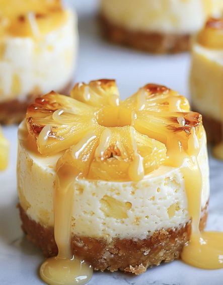 Mini Pineapple Upside-Down Cheesecakes – Tnextrecipes Pineapple Cheesecake, Pineapple Upside, Pineapple Upside Down Cake, Pineapple Upside Down, Mini Cheesecakes, Pound Cake Recipes, Upside Down Cake, Jamie Oliver, Graham Cracker Crumbs