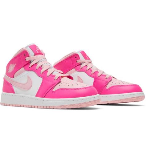 Nike Dunks Mid In Hot Pink Pink Tones. Barbie Pink. Kids Size 7 / Womans Size 9 Original In Box Nike Dunks Mid, Pink Shoes Sneakers, Nike Mid, Girls Pink Shoes, Hot Pink Shoes, Pink Jordans, Pink High Tops, Pink Nike Shoes, Sneakers Kids