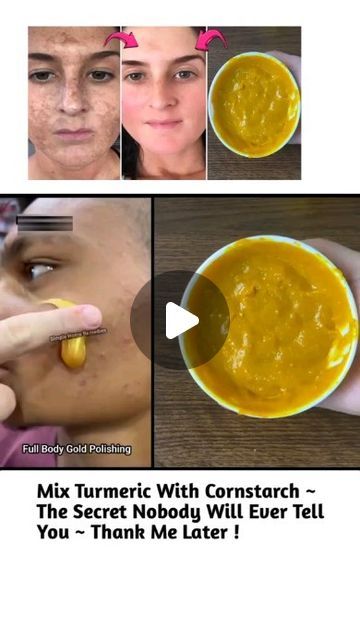 Cornstarch Face Mask Skin Care, Tumeric For Dark Spots Recipe, Turmeric Face Cream Diy, Cornstarch Face Mask, Rice And Flax Seed Face Mask, Diy Tumeric Face Scrub Recipe, Saffron Face Mask Glowing Skin, Diy Turmeric Face Pads, Tumeric Cleansing Pads Diy