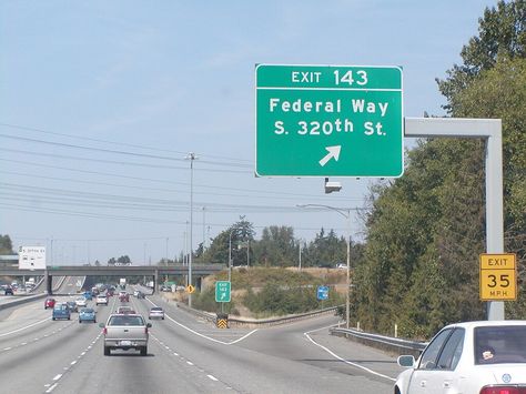 I-5 Exit 143- S 320th St to Federal Way Near Future, Road Signs, Seattle Washington, Washington State, Highway Signs, Washington, California, Road, Signs