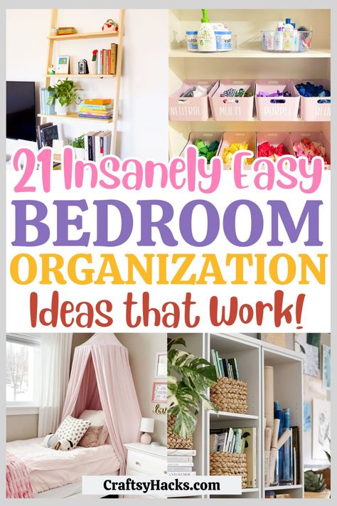 Discover the ultimate guide to declutter and organize your bedroom, transforming it into a serene retreat. These home organizing tips offer simple yet effective bedroom ideas for a clutter-free space. Organising Bedroom Storage Ideas, Room By Room Organization, Teenage Room Organization Ideas, Organizing Small Rooms Bedrooms, How To Declutter My Bedroom, Storage Ideas For Small Rooms Bedroom, Teenage Room Organization, Storage Ideas For Teenage Girls Room, Organizing Ideas For Bedrooms Clutter