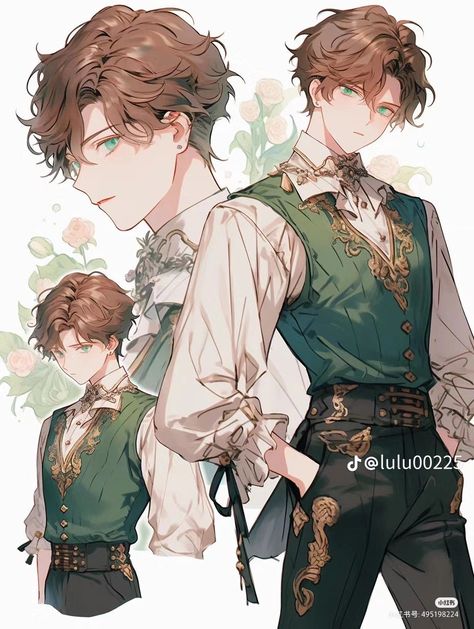 Prince Drawing Reference, Male Fantasy Clothing Design Art, Dark Academia Characters, Bard Outfits Male, Victorian Character Design Male, Scholar Character Design, Oc Art Character Design Male, Fantasy Outfits Male, Noble Outfit