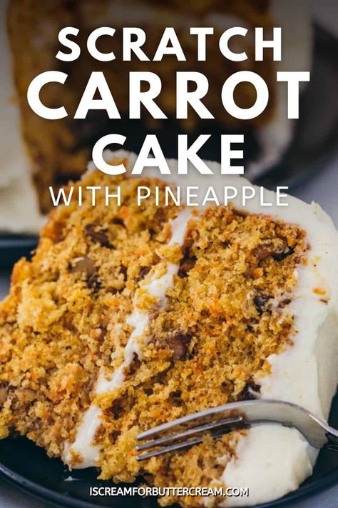 Carrot Layer Cake, Carrot Cake Recipe Homemade, Cake With Pineapple, Carrot Cake With Pineapple, Moist Carrot Cake, Homemade Carrot Cake, Moist Carrot Cakes, Best Carrot Cake, Pineapple Recipes