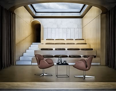 Mini Auditorium Design, Small Auditorium Design Interiors, Small Office Plan, Small Auditorium Design, Small Auditorium, Auditorium Plan, School Auditorium, Auditorium Architecture, Interior Design Sketchbook