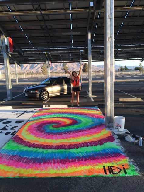 Senior Year parking spot '2016'  easy spray paint idea Senior Year Parking Spot, Car Paint Ideas, Parking Lot Painting, Fun Chalk Art, Senior Year Things, Senior Year Pictures, Senior Year Fun, Senior Parking Spot, Parking Spot Painting