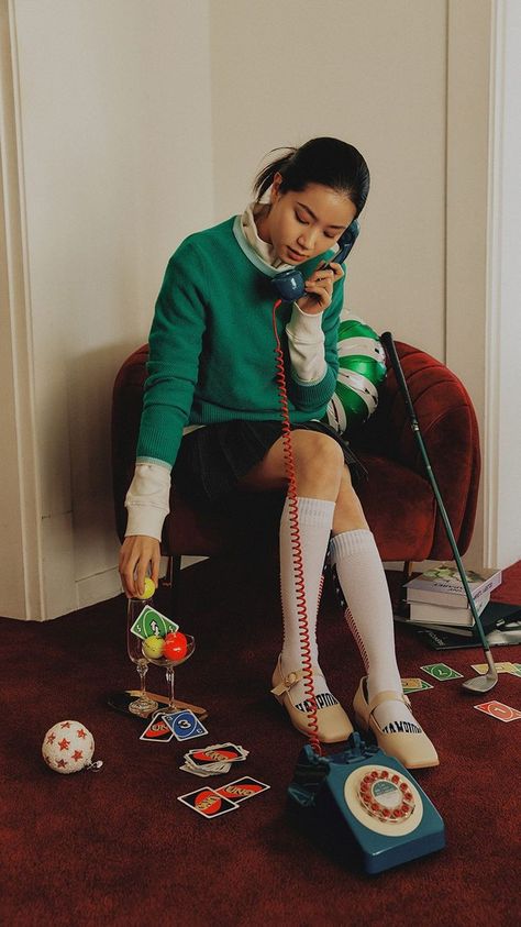 Talking On The Phone, Textile Prints Design, Photoshoot Idea, Cover Art Design, Fashion Photography Inspiration, Photoshoot Concept, Studio Shoot, Creative Portraits, 영감을 주는 캐릭터