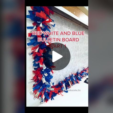 211 likes, 6 comments. “Need a unique bulletin board idea? Think of all the possibilities with this tissue paper bulletin board border! Keep checking back to see how this patriotic themed classroom display comes to life!” Creative Bulletin Board Borders Ideas, Tissue Paper Border Bulletin Boards, Tissue Paper Bulletin Board, Veterans Day Bulletin Board Ideas, Tissue Paper Border, Tissue Paper Borders, Veterans Day Bulletin Board, Patriotic Classroom Theme, Unique Bulletin Board Ideas