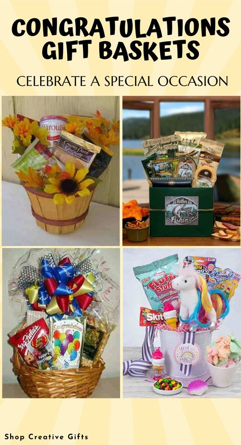 Congratulations Gift Baskets: Celebrate a Special Occasion (2023) Congratulations Gift Ideas, Congratulations Basket, Congratulations Gift Basket, Gifts Basket Ideas, Congrats Gifts, Luxurious Spa, Standing Ovation, Feeling Appreciated, Congratulations Gift