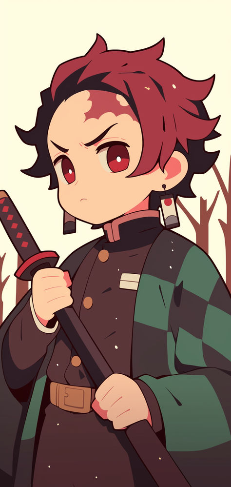 Cool Tanjiro Wallpaper, Cute Tanjiro Pfp, Tanjiro Cute Drawing, Tanjiro Color Pallet, Tanjiro Bookmark, Tanjirou Drawing, Demon Slayer Cute Wallpaper, How To Draw Tanjiro, Tanjiro Kamado Cute