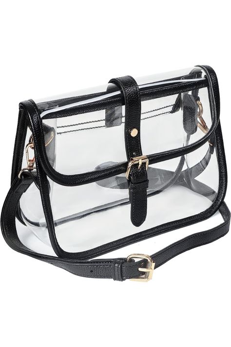 Clear Acrylic clutch purse with removable gold chain strap that is stadium approved for concerts and sports and events. Fashionable accessory to go with your Taylor Swift Eras concert outfit. Less than $20 on Amazon and comes in other colors but check stadium guidelines for purses and bags. Clear Saddle Crossbody Bag Gift for Women Clear Purses for Stadium Concert Gameday Magnetic Closure. Stadium Concert, Saddle Crossbody Bag, Clear Stadium Bag, Saddle Bag Purse, Stadium Bag, Clear Purses, Pvc Fabric, Purse For Women, Clear Bags