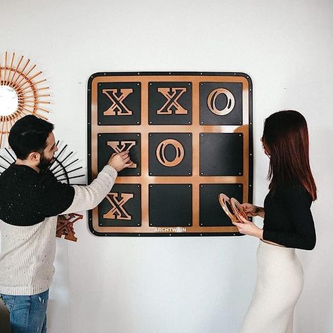 Giant Tic Tac Toe, Teen Game Rooms, Space Saving Furniture Bedroom, Decorative Wall Sculpture, Magnetic Games, Tic Tac Toe Board, Wall Game, Tic Tac Toe Game, Most Popular Games