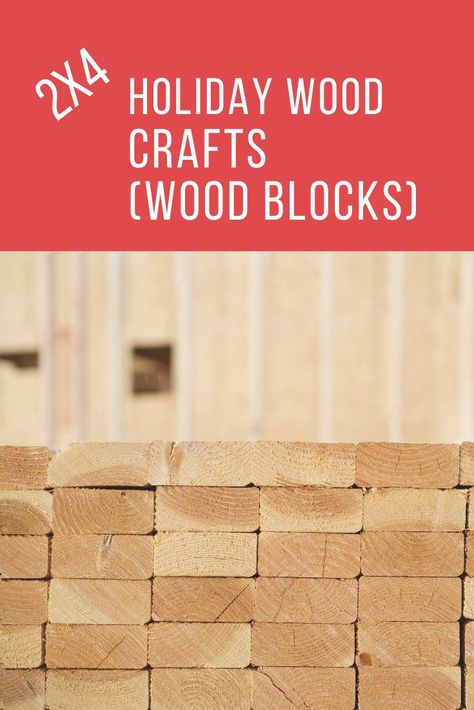 Projects With 2x4 Wood, 2 X4 Christmas Crafts, Diy Scrap Wood Christmas Ornaments, Scrap 2x4 Projects Diy Christmas, Scrap 2x4 Wood Projects, Projects With 4x4 Posts, Wood Block Signs Diy, Easy Scrap Wood Christmas Projects, 2 X 4 Wood Christmas Tree