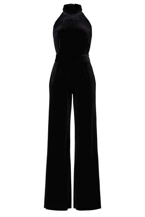 Black Velvet Clothes, Style Black Jumpsuit, Black Jumpsuit Outfit, Black Velvet Jumpsuit, Velvet Jumpsuit, Jumpsuit Outfit, Easy Trendy Outfits, Rent The Runway, Jumpsuit Black