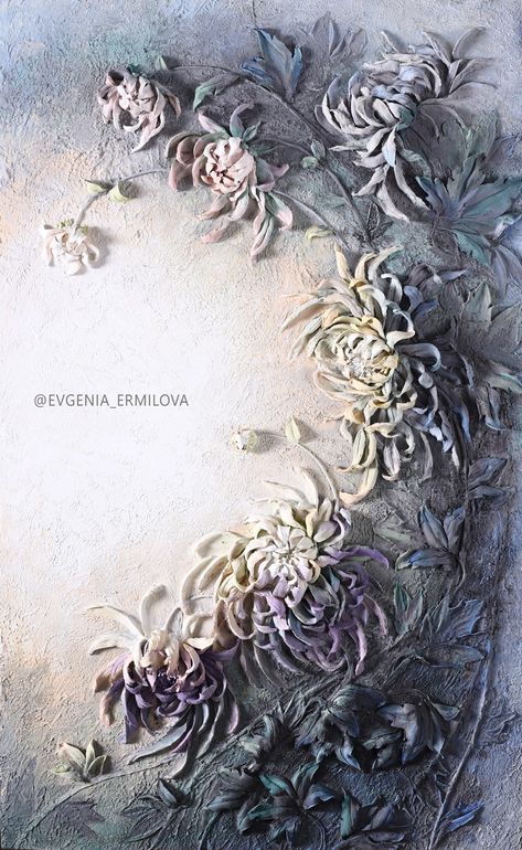 Sun Sculpture, Decorative Plaster, Art On Wood, Flower Sculptures, Wonderful Flowers, Palette Knife Painting, Plaster Art, Knife Painting, Sculpture Painting