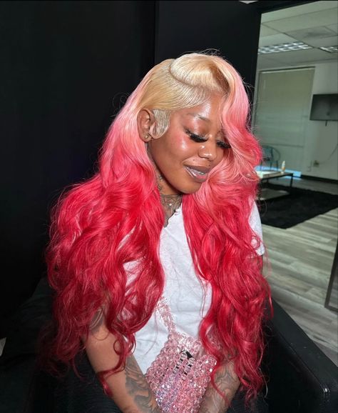 Cute Wigs, Frontal Wig Hairstyles, Red Wig, Color Wigs, 13x4 Lace Front Wig, Dyed Hair Inspiration, Hair Body Wave, Red Wigs, Hair Wigs For Women