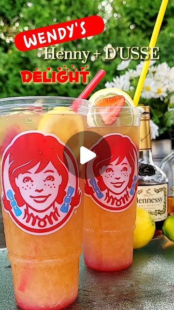 Dominique Nicole ✨ NYC on Instagram: "Whooo knew @wendys had the "Secret Sauce" to my NEW Fav Drink for the Summer. 😛🍹  IYKYK and if you Don't.... Then you better check out this video!   ✨Henny + D'USSE Delight Deets  • @wendys - Pineapple Mango Lemonade (Large) Little or NO ice (extremely important to mixture) • @hennessyus - 6oz or @Dusse - 6oz  • @simplybeverages - "Mixology" Peach Sour (Optional) • @real_infused_exotics - Strawberry puree   ✨Garnishing & Ice  • @simplybeverages - Blueberry lemonade (optional) moldings 🔗 in my @amazon store in my Bio  • @bjswholesale - Lemons, Limes & Strawberries -  ***Drink Responsibly***  Be sure to LIKE, SAVE & SHARE 😉  #Wendys #WendysDrinks #igdrinks #tiktokdrinks #summercocktails #hennycocktails #Cocktails #Cocktail #dotd #henny #dusse #cockta D'usse Cocktail Recipes, Candy Drinks Nonalcoholic, Henny Drinks, Frozen Drinks Alcohol, Mango Lemonade, Strawberry Drinks, Blueberry Lemonade, Candy Drinks, Lemonade Drinks