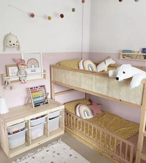 16 Cool IKEA Kura Bed Hacks Boho Kids Bedroom, Girls Beds, Bed Hacks, Kura Bed Hack, Ikea Bunk Bed, Ikea Kura Hack, Montessori Home, Comfortable Reading Nook, Toddler Bunk Beds