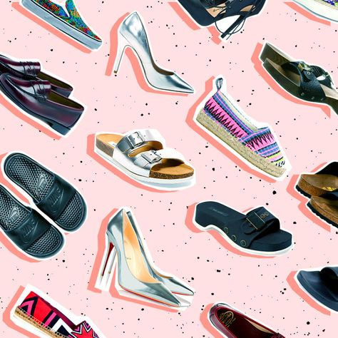 the season's best shoes, at every price Shoe Background, Shoes Background, Shots Glasses, Shoes Graphic, Girly Illustration, Best Summer Shoes, Fashion Social Media, Price Shoes, Fashion Girly