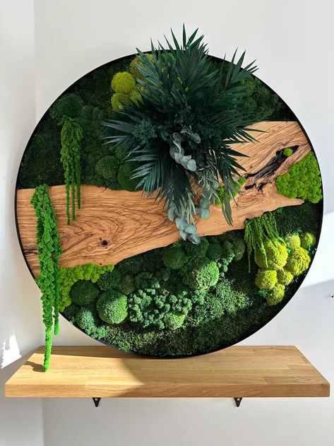 MosskiDesign - Etsy Canada How To Make Living Moss Wall Art, Moss Picture Wall Art, Preserved Moss Art, How To Paint Moss, Moss Picture Frame Diy, Moss Art Diy, Interior Design With Plants, Moss Sculpture, Moss Crafts