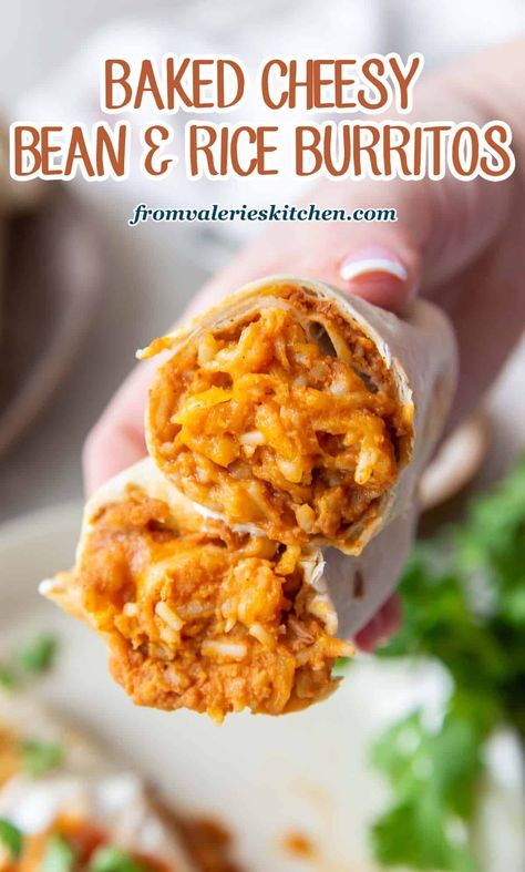 Meatless Burritos, Postpartum Meal, Bean And Cheese Burrito, Cheese Burrito, Bean And Rice, Chimichanga Recipe, Homemade Beans, Fasting Recipes, Lent Recipes