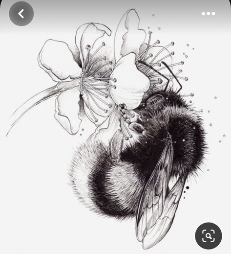 Bee And Flower Tattoo, Tatoo 3d, Old Artwork, Bumble Bee Tattoo, Bee Artwork, Bee Drawing, Floral Tattoo Sleeve, Bee Tattoo, Bee Art