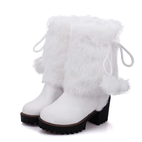 Block Shoes, Dr Shoes, Boot Pulls, Chunky Heel Shoes, Cute Boots, Womens Mid Calf Boots, Pull On Boots, Fur Boots, Calf Boots