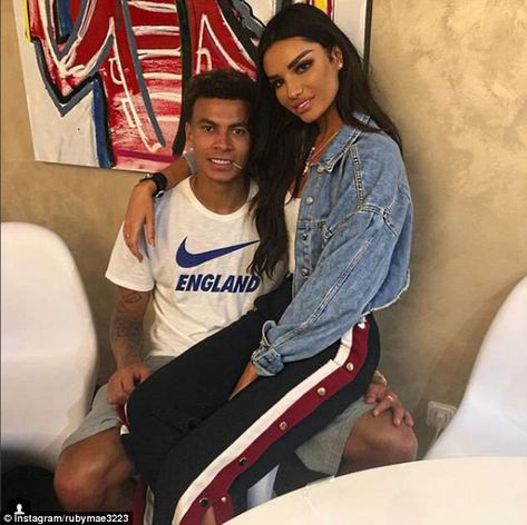 Dele Alli's girlfriend Ruby Mae shared this Instagram picture of the pair enjoying some do... Marcus Rashford Girlfriend, Fit Footballers, Cute Couples Football, Ruby Mae, Dele Alli, Harry Maguire, Paris Saint Germain Fc, Jamie Vardy, Spanish Men