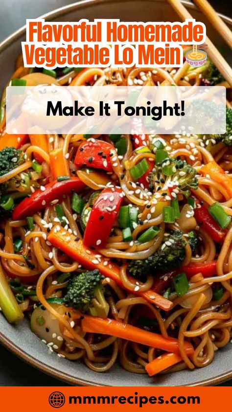 This Homemade Vegetable Lo Mein is packed with fresh veggies and bursting with flavor! Perfect for a quick and easy dinner that’s both healthy and satisfying. You’ll love how simple it is to make and how delicious it tastes. Save this pin and add it to your weeknight meal rotation! Veggie Lo Mein Recipe, Vegan Lo Mein, Veggie Lo Mein, Lo Mein Recipe, Vegetable Lo Mein, Meal Rotation, Lo Mein Recipes, Honey And Soy Sauce, Asian Vegetables