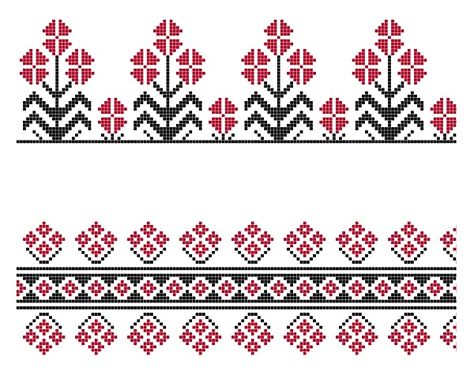 Romanian Traditional Motifs, Romanian Motifs, Crochet Lamp, Cross Stitch Necklace, Pola Kristik, Cross Stitch Borders, Folk Embroidery, Gold Ring Designs, Sewing Embroidery Designs