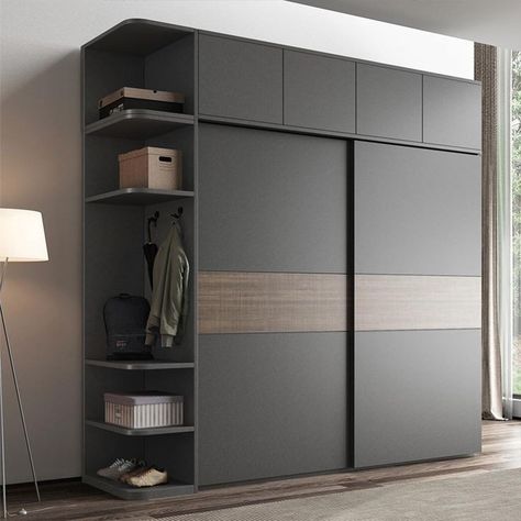 Wardrobe design idea for bedroom Latest Wardrobe Designs, Sliding Wardrobe Design, Ideas Armario, Design Shelves, Wooden Cupboard Design, Modern Wardrobe Design, Wardrobe Laminate Design, Sliding Door Wardrobe Designs, Wall Wardrobe Design