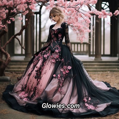 Cherry Blossom Dresses, Cherry Blossom Wedding Dress, Goth Wedding Dress, Goth Wedding Dresses, Cherry Blossom Dress, Cherry Blossom Wedding, Gothic Wedding Dress, Pink Wedding Dress, Goth Wedding