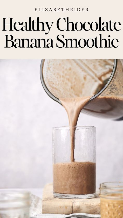 Banana And Chocolate Smoothie, Easy Chocolate Banana Smoothie, Cocoa Powder Smoothie Healthy, Banana Cocoa Smoothie, Healthy Chocolate Banana Smoothie, Chocolate Banana Protein Shake, Chocolate Smoothie Recipes Healthy, Choc Smoothie, Frozen Banana Smoothie