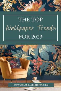 Floral Wallpaper Living Room Interiors, Best Wallpaper For Bedroom, Best Wallpaper 2023, Bedroom Wallpaper Trends 2023, Wallpaper House Design Living Room, Lounge Room Wallpaper, Big Pattern Wallpaper, Best Peel And Stick Wallpaper Bedroom, Wallpapers For Rooms Bedrooms Wall Decor