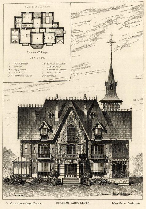 Victorian House Plans, Mansion Floor Plan, Vintage House Plans, Sims House Plans, The Chateau, Victorian Architecture, St Germain, House Blueprints, Sims House