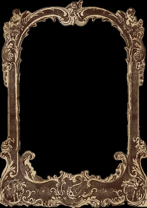 Old Money Design, Vintage Borders And Frames, Medieval Png, Square Frame Png, Vintage Frame Png, Rentry Recourses, Music Border, Frame Overlay, Scrapbook Png