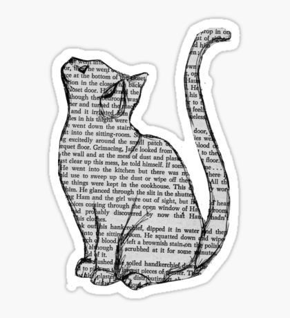 Stickers For Sale, Book Page, A Cat, Black And White, For Sale, Black