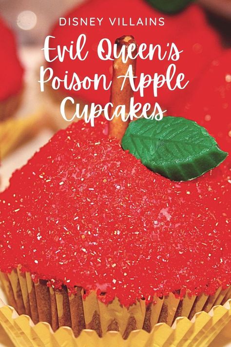 Poison Apple Cupcakes, Disney Villain Cupcakes, Poison Apple Cookies Decorated, Disney Villain Cookies Evil Queens, Disney Villains Party, Poison Apple Candy Apple, Evil Queen Poison Apple, Pumpkin Ravioli, Villains Party