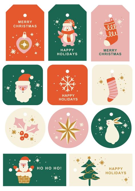 #gift #tag #christmas #illustrated #santa #canva #christmastree #xmas #new_year New Year Tags Free Printable, Christmas Gift Card Ideas Creative, Christmas Tag Design, Christmas Gift Illustration, Santa Gift Tag, Free Christmas Tags, Printable Christmas Tags, Christmas Stationary, Gift Tag Christmas