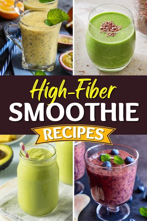 High Fiber Meal Plan, High Fibre Lunches, High Fiber Smoothies, Fiber Smoothie, Fiber Drinks, Fiber Snacks, High Fiber Breakfast, Fiber Fruits, High Protein Smoothies