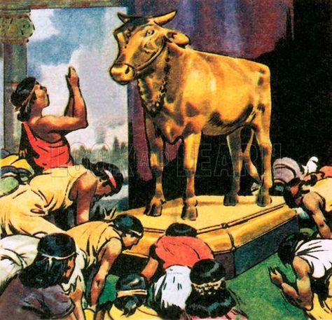 The Golden Calf, Golden Calf, Learn History, Bible Images, Jesus And Mary Pictures, Bible Pictures, History Images, Best Islamic Images, Islamic Paintings