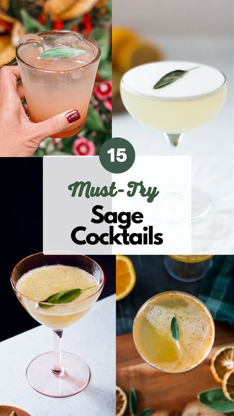 Sage Cocktails Cocktails With Sage, Sage Cocktail Recipes, Simple Syrup Drinks, Sage Cocktail, Gimlet Cocktail, Peach Cocktail, Cocktails To Try, Creative Recipes, Best Cocktail Recipes