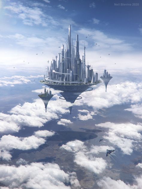 (1) Neil Blevins on Twitter: "Posted a crop of this last year, but here's the full image, the Cloud City from Megastructures: The Visual Encyclopedia. #conceptart #conceptdesign #architecture #scifi #illustration https://t.co/yH3VBHy9rH" / Twitter Cloud City Fantasy Art, Sky City Fantasy Art, Futuristic City Concept Art, City In The Sky, Encyclopedia Book, Scifi Illustration, Scifi City, Buildings Artwork, Sci Fi Architecture