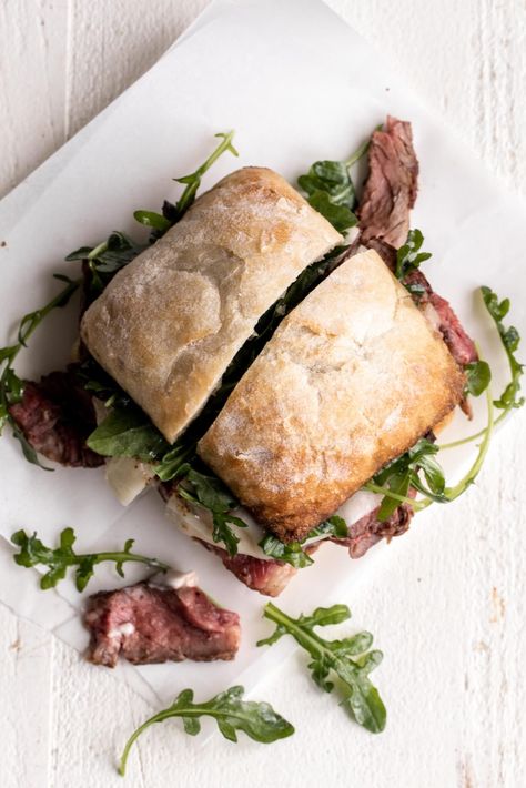 Ribeye Steak Sandwich, Roast Beef And Horseradish, Horseradish Mayo, Ciabatta Rolls, Steak Sandwich Recipes, Grilled Ribeye Steak, Sliced Roast Beef, Steak Sandwich, Beef Sandwich