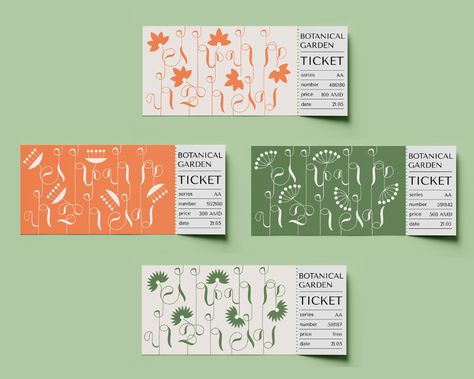 Branding of the Yerevan Botanical garden on Behance Garden Branding, Visuell Identitet, Ticket Design, 카드 디자인, Lets Talk, Instagram Branding, Branding Packaging, Design Typography, Packaging Design Inspiration