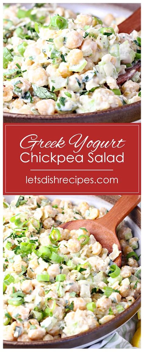 Chicken Chickpea Salad Recipe, Chic Pea Salad, Yogurt Recipes Healthy, Chickpea Salad Recipe, Winter Salads, Greek Chickpea Salad, Greek Yogurt Dressing, Pea Salad Recipes, Chicken Chickpea