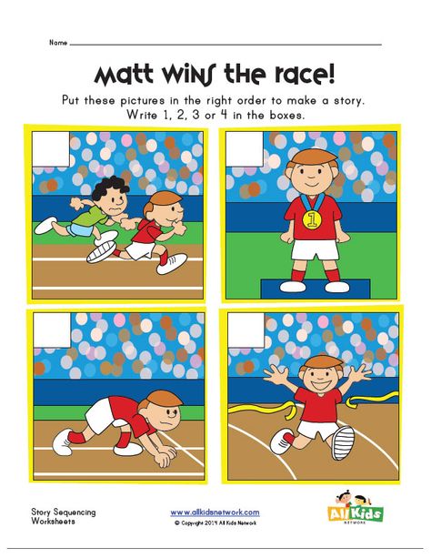 sequencing worksheet - running a race Sequencing Kindergarten, Story Sequencing Pictures, Alphabet Monster, Sequence Of Events Worksheets, Phonic Activities, Story Sequencing Worksheets, Sequencing Activities Kindergarten, Jolly Phonics Activities, Sequencing Pictures