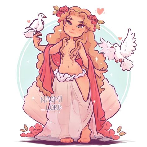 Naomi Lord Art on Instagram: “✨🌸 More Goddesses!! This week it’s Aphrodite! 💕🌸✨ I drew her before (swipe to see that version) but I wasn’t very happy with how she turned…” Greek Anime, Greek Goddesses Drawing, Greek Goddess Of Beauty, Naomi Lord Art, Aphrodite Greek Goddess, Naomi Lord, Aphrodite Art, Greek Goddess Art, Goddess Of Beauty