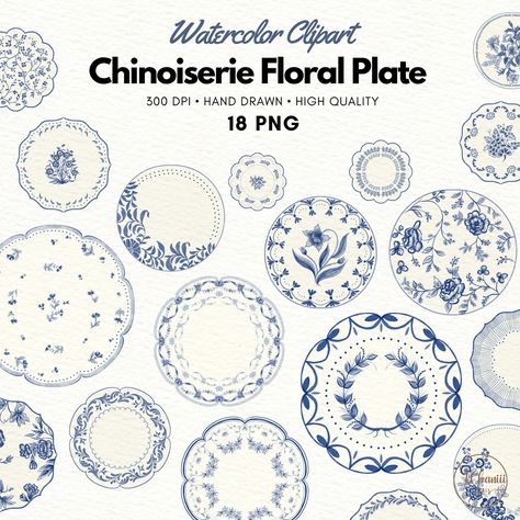 Chinoiserie Plate, Plates Illustration, Delft Blue, Blue And White China Pattern, Blue China Patterns, Chinoiserie Plates, Plate Drawing, Chinoiserie Print, Chinoiserie Blue