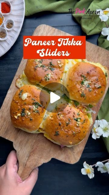 Jalpa Gada on Instagram: "PANEER TIKKA SLIDERS 🍔 🍔   Spice up your day with these mouthwatering Paneer Tikka Sliders! A perfect blend of flavors in every bite !!!   Sliders, party snacks, paneer recipes, quick snacks , paneer tikka" Sliders Party, Spicy Snacks Recipes, Tandoori Masala, Paneer Tikka, Vegetarian Fast Food, Tastemade Recipes, Chaat Recipe, Indian Cooking Recipes, Sweet Dishes Recipes