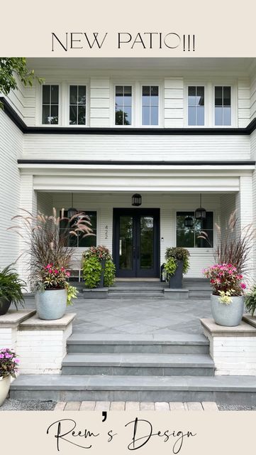 Bluestone Front Steps, Bluestone Front Porch, Painting Porcelain Tile, Slate Front Porch, Bluestone Porch, Blue Stone Patio, Bluestone Steps, Bluestone Walkway, Vintage Modern Home